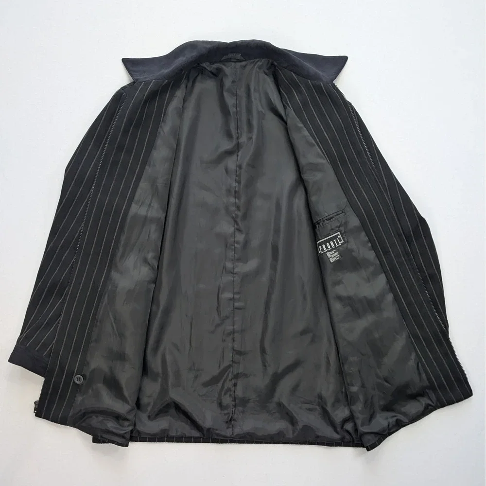 Pronti Collection by Phita Men's XXL Pinstripe Zip Jacket Lined - Picture 2 of 14